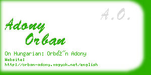 adony orban business card